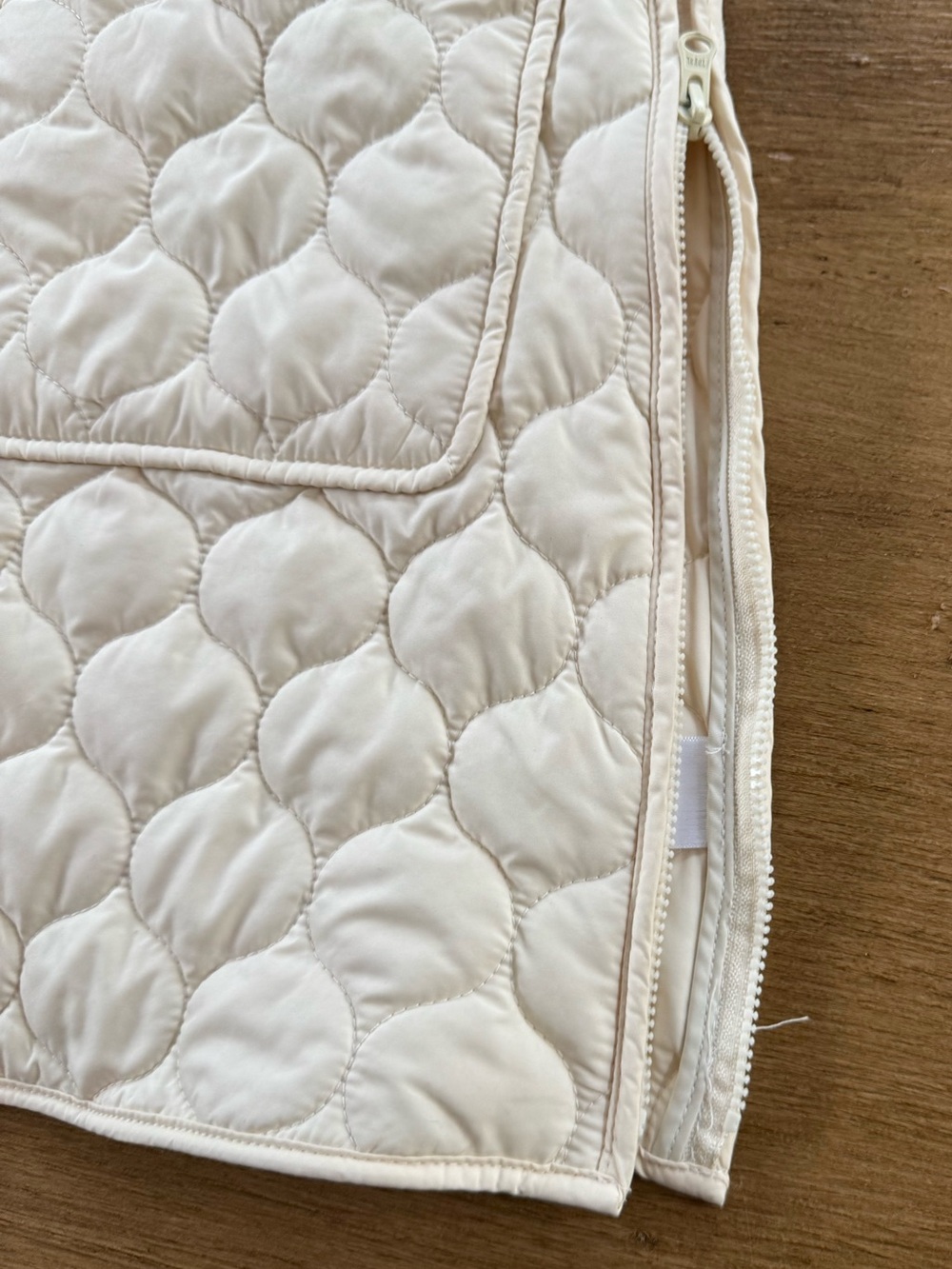 Cream Quilted & fleece womens  Jacket - Picture 4 of 8